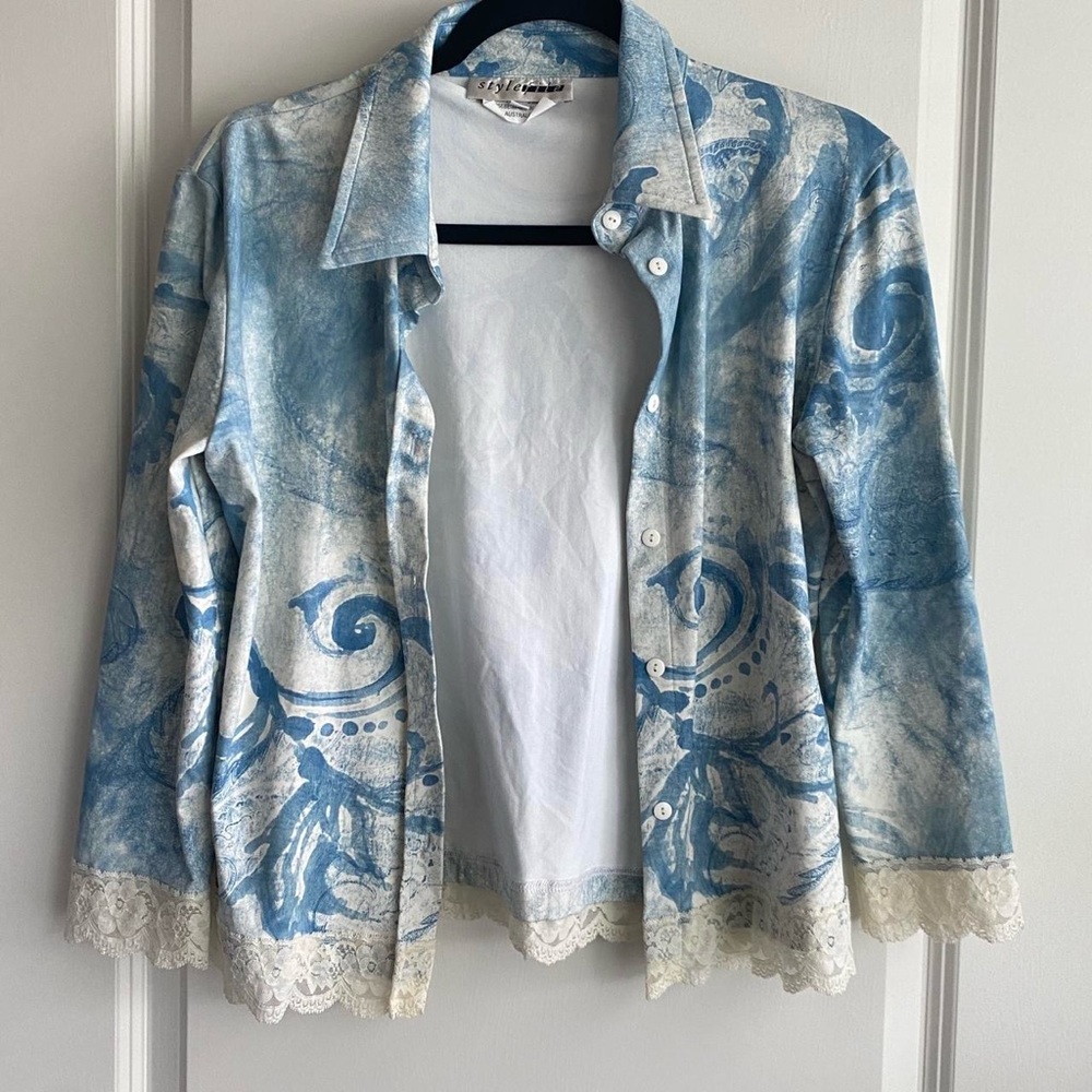 y2k long sleeves with lace trim
